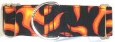 Fire and Flames Orange dog collar